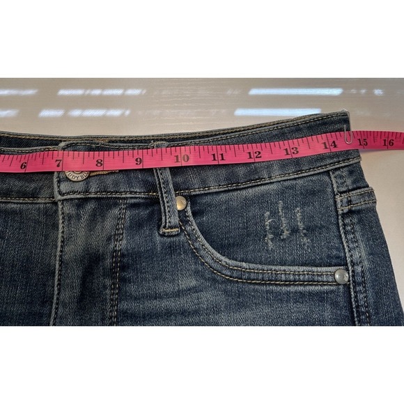 Judy Blue Denim Shorts Women's Size Medium Mid-Rise Cut-off Dark Wash Stretch - Picture 12 of 16